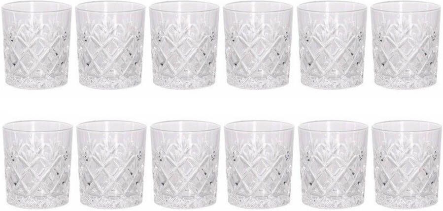 Merkloos 12x Luxe Drankglazen/whiskeyglazen 200 Ml Drinkglazen