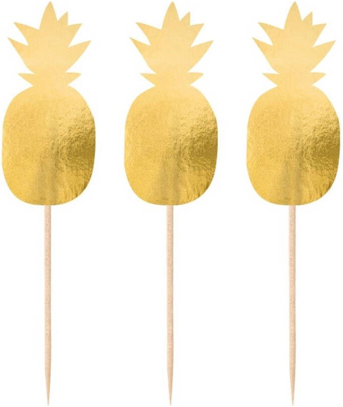 Merkloos 20x Ananas Print Cocktailprikkers