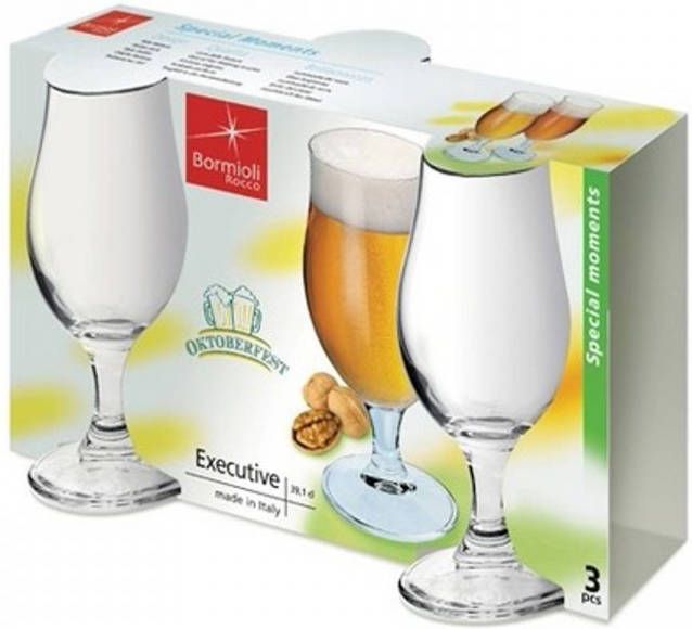 Merkloos 3x Speciaalbier Glazen 375 Ml Bierglazen