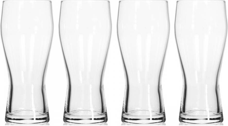 Merkloos 4x Bierglazen 400 Ml Bierglazen
