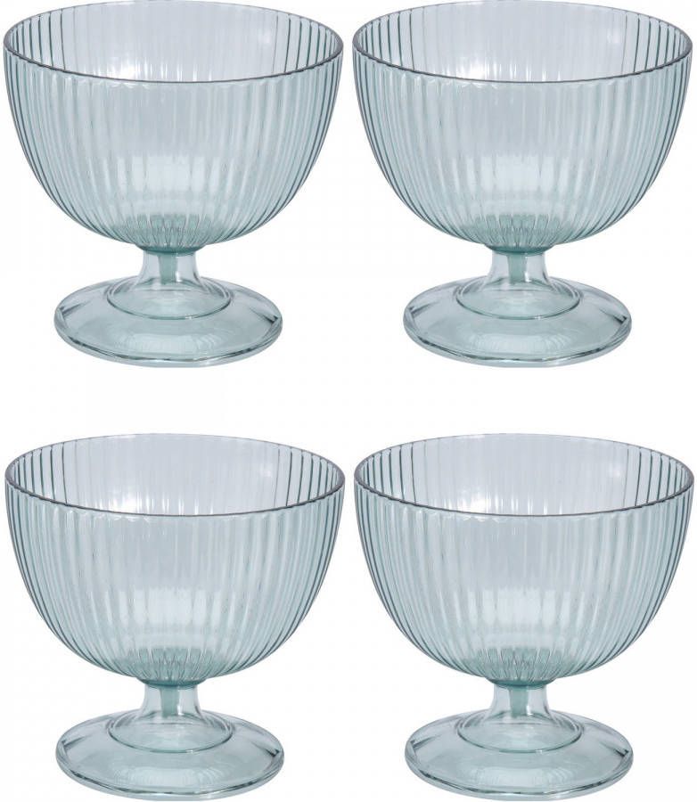 Merkloos 4x Ijscoupes/ijsschaaltjes Van Kunststof 450 Ml Serveerschalen