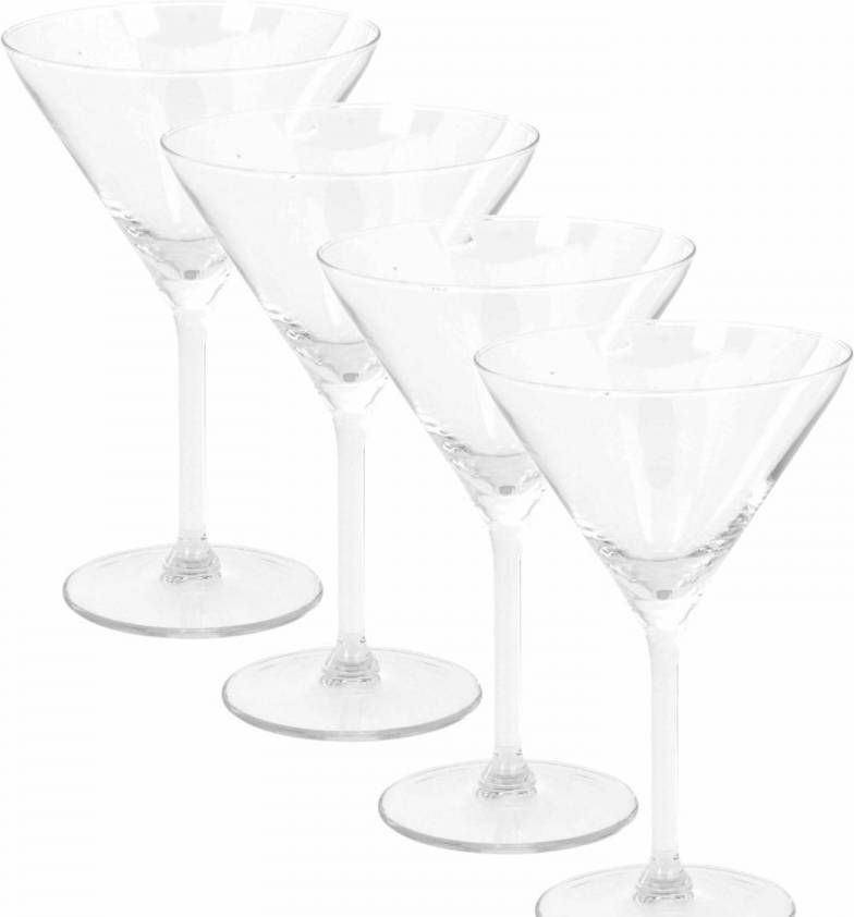 Merkloos 4x Stuks Luxe Cocktailglazen/martiniglazen 260 Ml Cocktailglazen