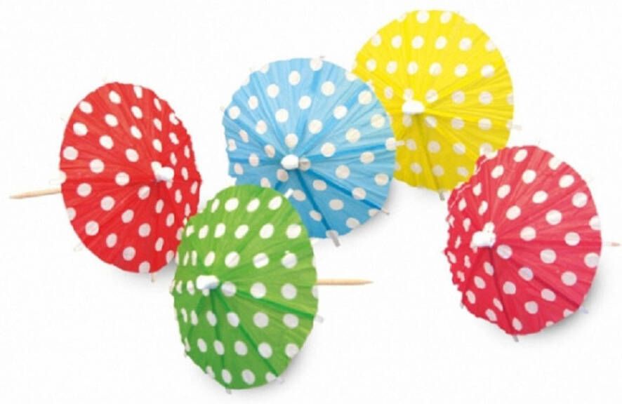 Merkloos 50x Stuks Ijs/hapjes Parasols Cocktailprikkers Cocktailprikkers