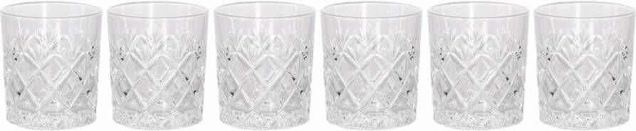 Merkloos 6x Luxe Drankglazen/whiskeyglazen 200 Ml Drinkglazen