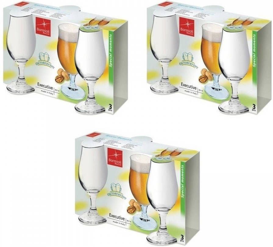 Merkloos 9x Speciaalbier Glazen 375 Ml Bierglazen