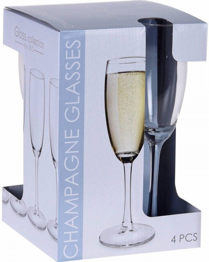 Merkloos Champagne Glazen Set 180 Ml 8 Stuks