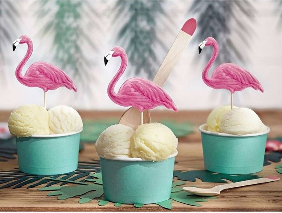 Merkloos Flamingo Cocktailprikkers 6 Stuks Kaasprikkertjes