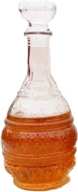 Merkloos Glazen Whisky Water Karaffe 1000ml Kristal Kristalglas Look Whiskey Fles Whiskykaraf/whiskyfles Met Structuur