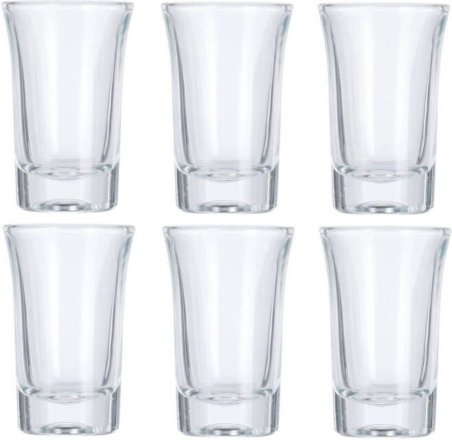 Merkloos Shotglazen/Borrelglaasjes 6x Stuks Transparant 40 Ml Shotglazen