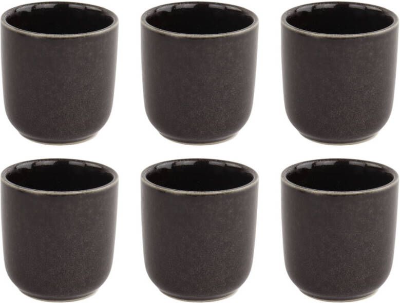 Orange85 Koffiekopjes Espresso Kopjes Set Van 6 100 Ml Zwart