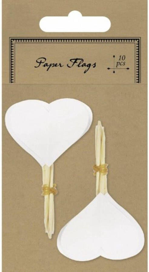 Rayher Hobby Valentijn 10x Blanco Cocktailprikker Hart