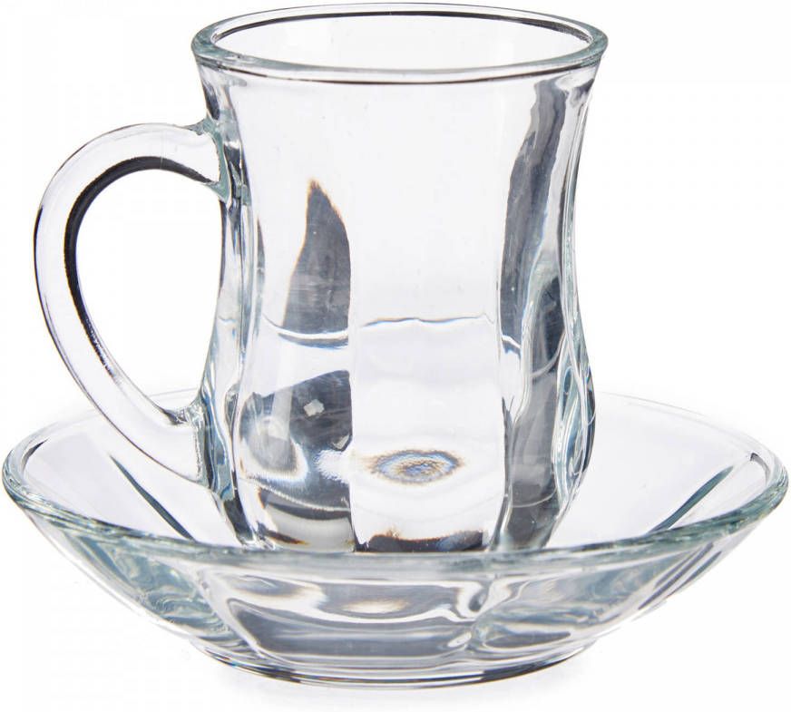 Vivalto Set Van 4x Stuks Marokkaanse Theeglazen Inclusief Schotel 125 Ml Koffie En Theeglazen