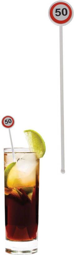 Merkloos Roerstaafjes 50 Jaar Leeftijd Versiering 12 Stuks Cocktailprikkers