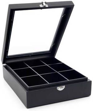 Bredemeijer Theedoos Bamboe 9 vaks Zwart