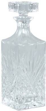 PTMD Vierkante Whisky Fles 9 x 9 x 27cm Kristal glas Transparant