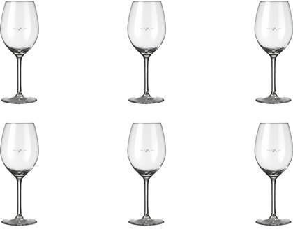 Royal Leerdam Set Van 6x Stuks Wijnglazen Voor Rode Wijn 410 Ml Esprit Met Maataanduiding Wijnglazen