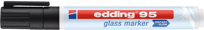 Edding Benelux B.V. Edding glasmarkers Zwart Ronde punt 1, 5 3 mm Per stuk