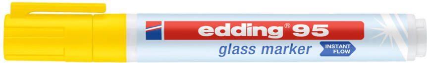 Edding glasmarkers Geel Ronde punt 1, 5 3 mm Per stuk