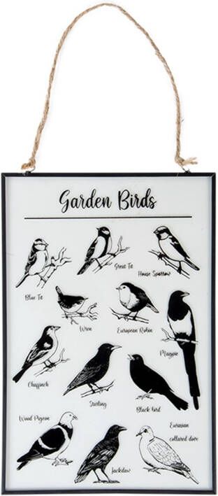 Esschert Design Glazen prent tuinvogels 20x30cm