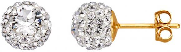 KLiNGEL Oorstekers met kristalsteentjes Wit