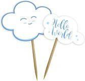 Feestbazaar Prikkers Babyshower Roze Wolkjes 24 Stuks