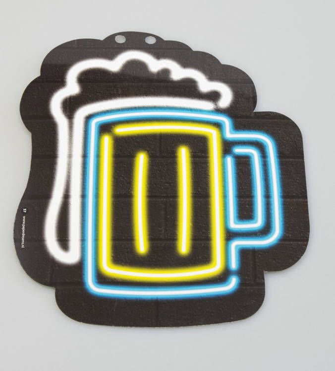 Paper Dreams Slingerfiguur Neon Bierpul 24 Cm Karton Blauw