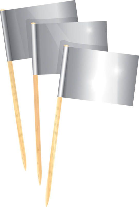 Feestbazaar Cocktailprikkers Zilver 25 Jaar Huwelijk