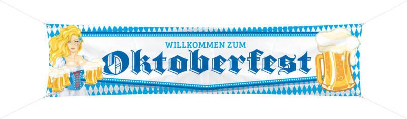 Feestbazaar Oktoberfest Bierpullen Spandoek 180x40cm