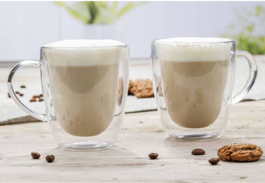 Huismerk Premium Cappuccino Glazen Dubbele Wand 2 Stuks
