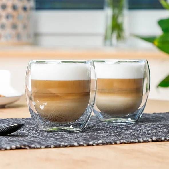 CHI Set Van 2x Stuks Dubbelwandige Koffieglazen/theeglazen 250 Ml Koffie En Theeglazen