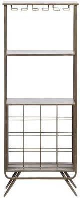 WOOOD Wijnkast 'Vadim' 118 x 46cm, kleur Antique Brass