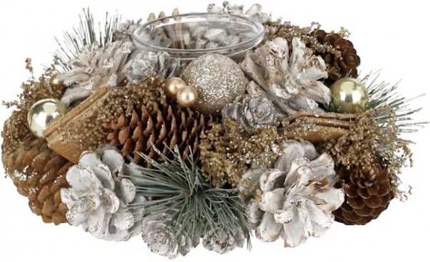 KLiNGEL Waxinelichthouder Krans Goudkleur