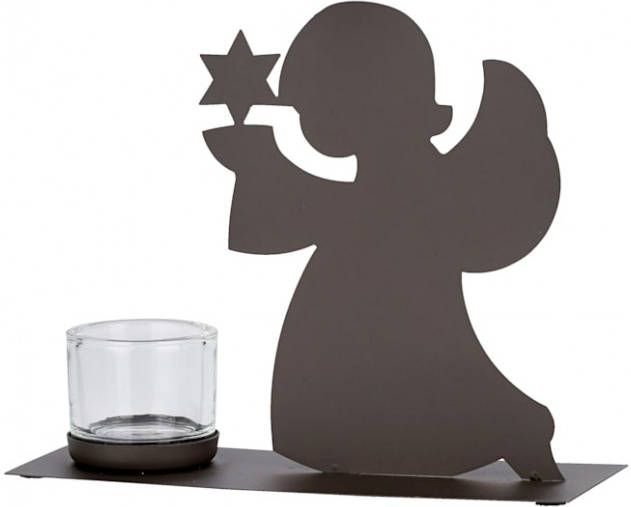 KLiNGEL Windlicht Engel Zwart/Bruin